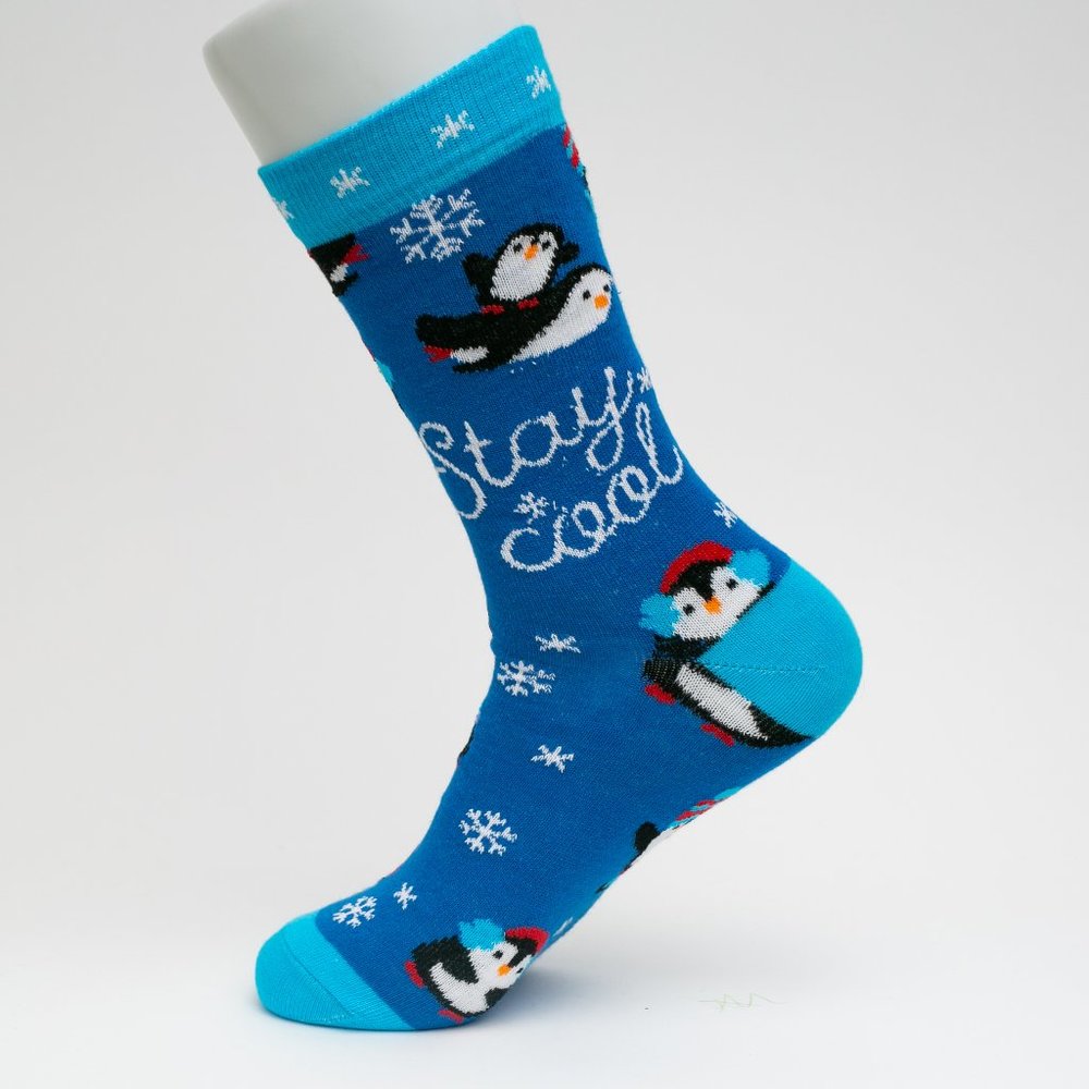 Stay Cool Themed Mid Calf Length Socks